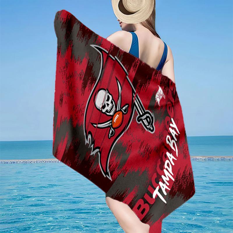 Tampa Bay Buccaneers Logo Microfiber Beach Towel, Lightweight And Quick-Dry, for Summer Travel, Beach Essential, Swimming Pool