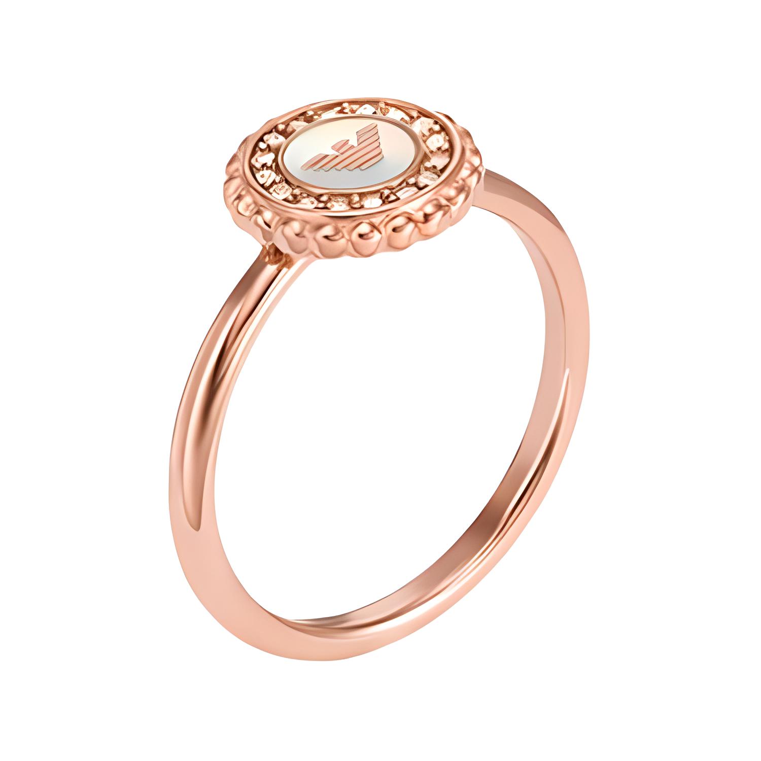 

Emporio Armani Pattern Design Stainless Steel Ring Women rings Rose-Gold EGS3020221_NLP 6.5