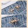 Metal Waist Buckle Six-Leaf Pants Tightener Button, Detachable Loose Jeans Button Pin, No Sewing Required Clothing Accessories Adjuster