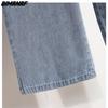 DIMANAF 2024 New Plus Size Jeans Summer Women Basic Elastic Wide Leg Pants Loose Casual Female Blue Trousers Pants 5XL A