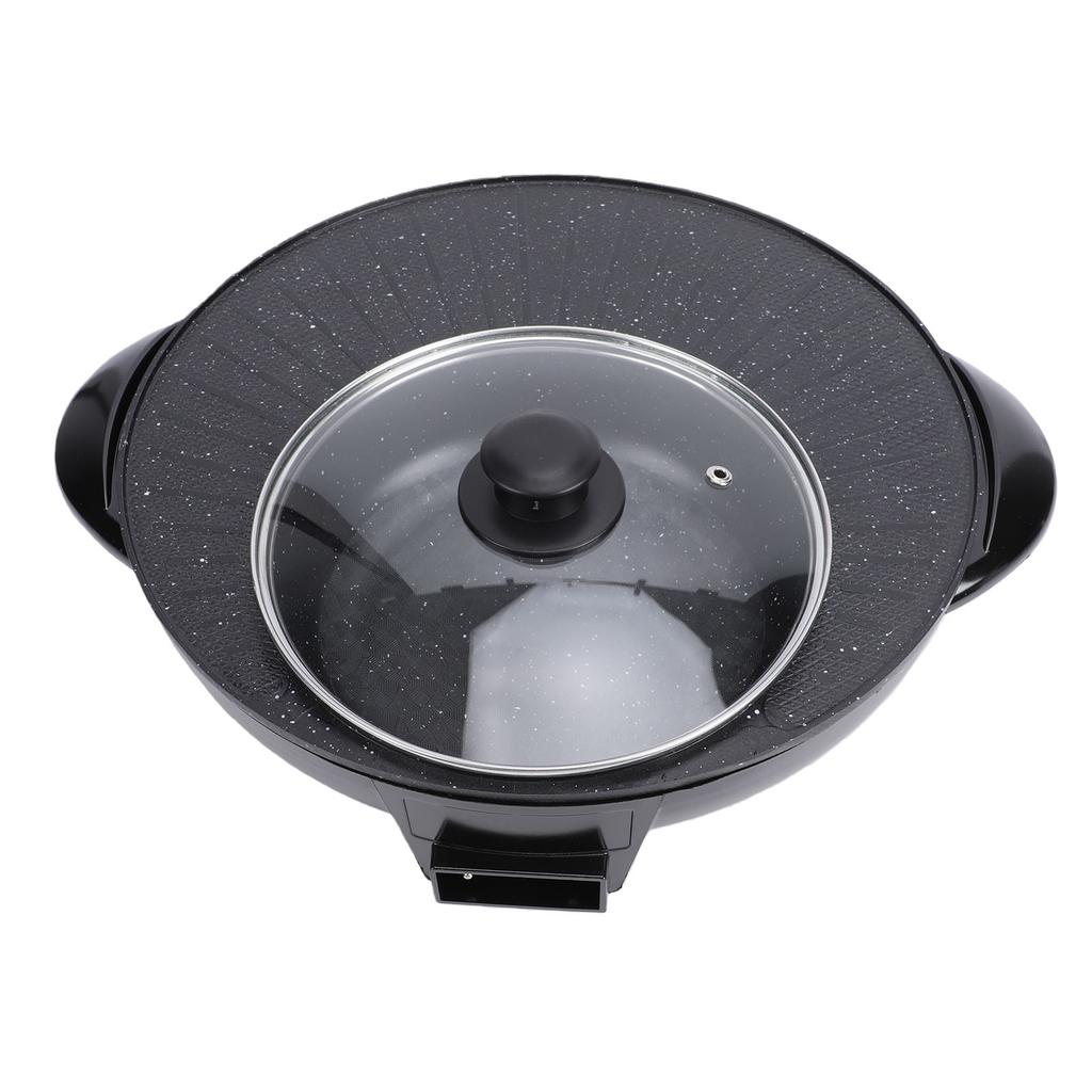 Hot Pot Elektrischer Grill Runder Koreanischer BBQ Grill Hotpot Elektrischer Rauchloser Grill für Zuhause Familienparty Treffen US-Stecker 110V