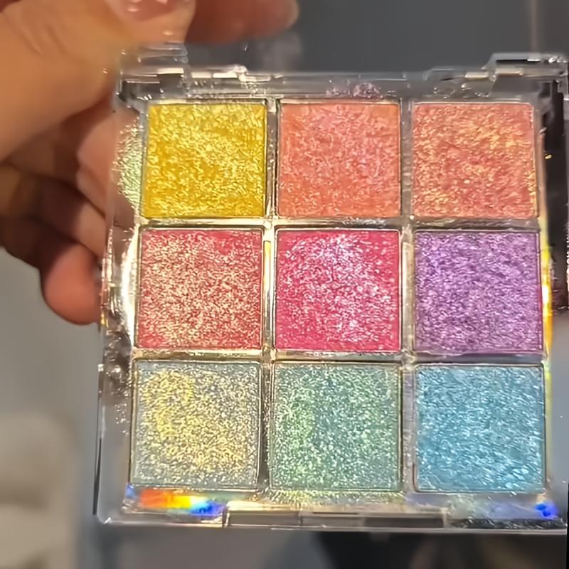 9-Color Chameleon Glitter Eyeshadow Palette Highly Pigmented, Chameleon Eyeshadow, Gradient Color, Waterproof Long-Lasting Shimmer Eyeshadow