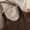 New Fashion Large Capacity Shoulder Bags Vintage Brown PU Leather Women's Tote Bags Chain Underarm Bucket Bags for Commuter