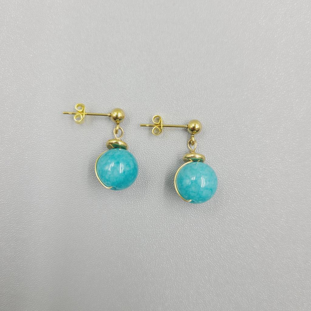 Summer Beach Jewelry Dainty Layering Choker Chunky Gemstone Genuine Aquamarine Beaded Necklace with Gold Toggle Clasp