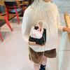 Cartoon Cute Bunny Pearl Handbag With Sequins Breathable Material Crossbody Bag