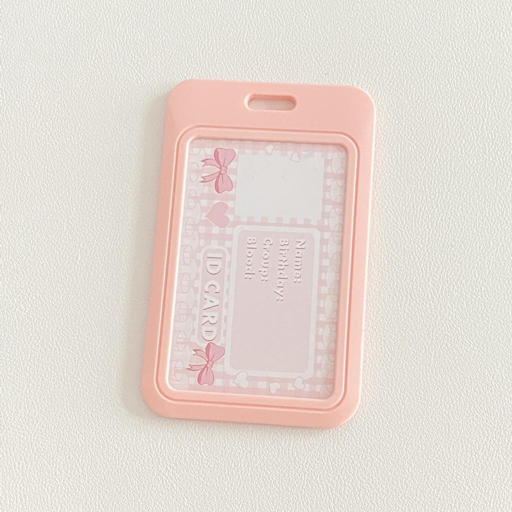 INS Pink Blue Kpop Photocard Holder Credit ID Bank Card Photo Display Holder Idol Postcard Card Protective Case with Pendant