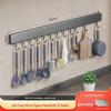 Bezešvý stojan na kuchyňský hák: Prostorná hliníková závěsná tyč pro špachtli a lžíci bez průrazu