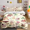 Set Copripiumino con Fantasia di Dolci Deliziosi e Tè Stampa Digitale Colorato Poliestere Biancheria da Letto con Chiusura a Zip Per Regali per Bambini