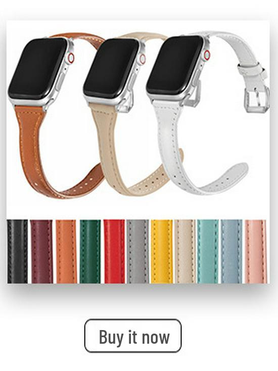 Compatible Silicone Leather Straps for Apple Watch Series 3-8