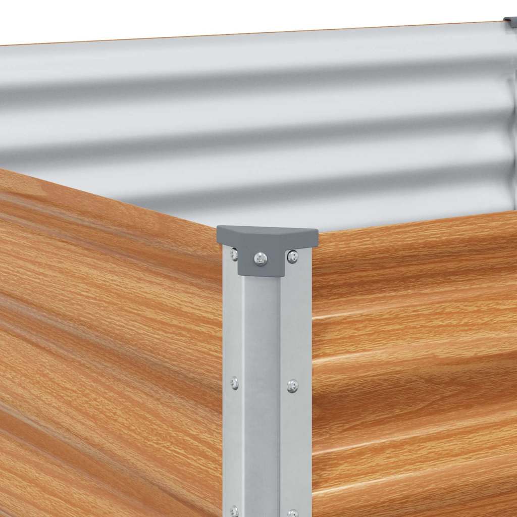 Raised Bed Light Brown 195 X 100 X 36 Cm Galvanized Steel