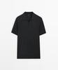 Masimodutti Wool Blend Short Sleeve Knit Polo Shirt