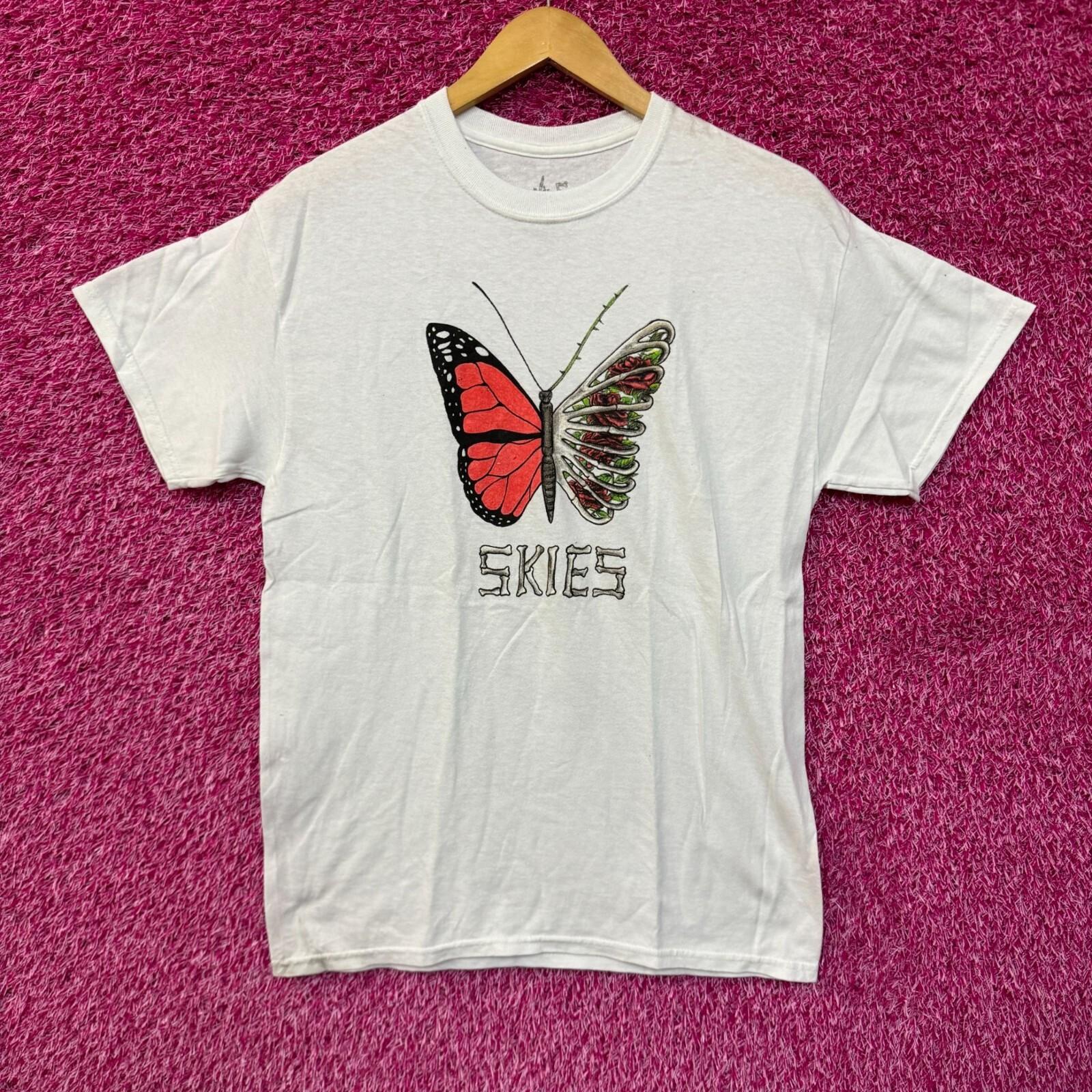 Lil Skies Shelby Butterfly Skeleton Wing Roses Emo Rap Tee M L