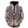 3D Digital Print Hooded Zip-Up Oversized Casual Sweatshirt Men Loose Fit Streetwear