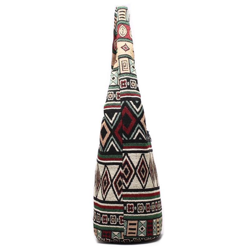 Annmouler New Women Shoulder Bag Woven Fabric Messenger Bag Aztec Hippie Bag Capacity Crossbody Bag Female Bohemian Hobo