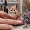 Perlen-Katzen-Bastelset DIY Perlenmaterial-Packung, 3D Mythischer Wald Serie Komplett für Anfänger mit Mond- und Sternendekoration Glanzperlen, Fuchs