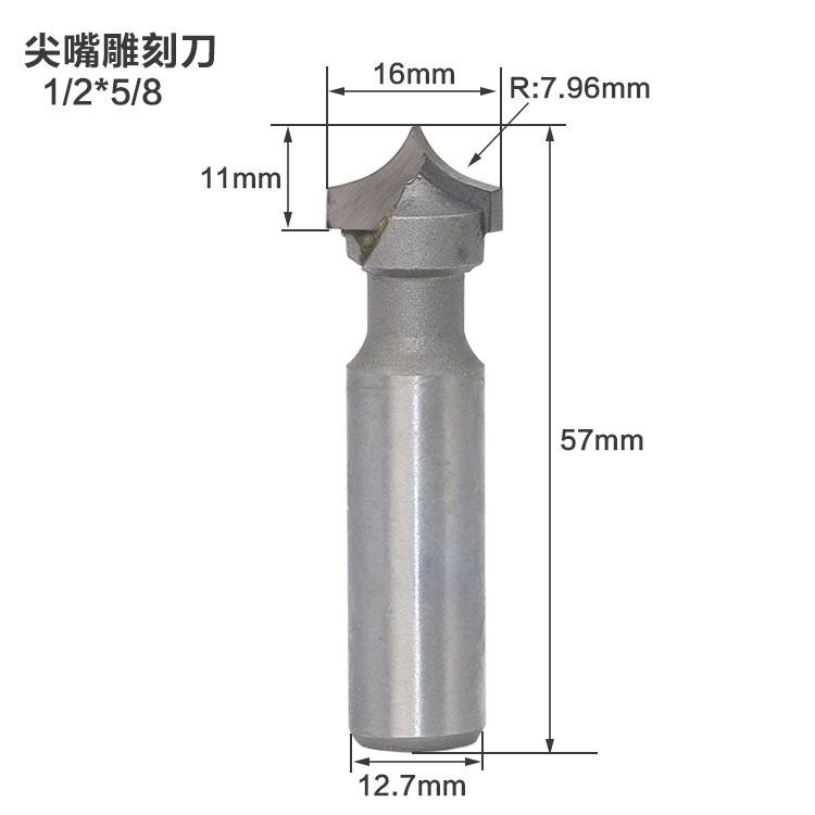 Holzbearbeitung Spitzdüse Schnitzmesser Trimmmaschine Linienmesser, Invertiertes Bogenmesser, Abrundfräser 1/2 Griff 1/4 Griff