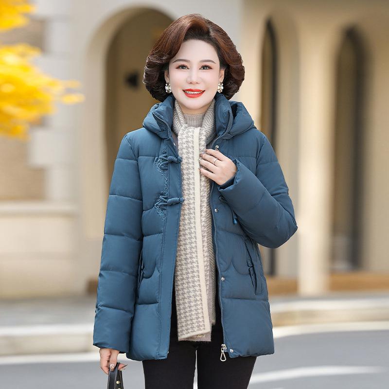 Middle-aged and Elderly Women's Winter Cotton Clothes Plus Velvet and Thickened Elderly Winter Cotton Clothes