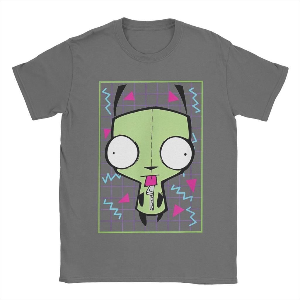 Pánská trička Invader Zim Gir 90s Mřížka Novinka Tričko z čisté bavlny Tričko s krátkým rukávem Top s kulatým výstřihem 4XL 5XL