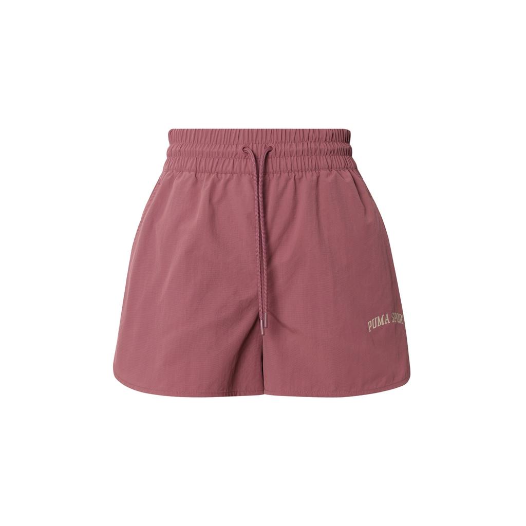 Puma Solid Color Comfortable Loose Breathable Mid Waist Casual Shorts Women Shorts Plum 630357-96