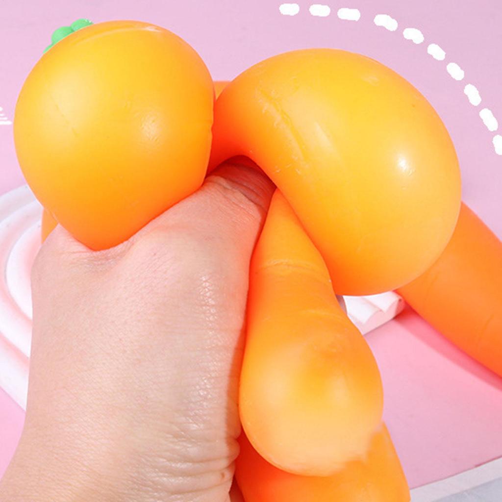 Sensory Squeeze Toy 5.1 Inches Carrot Shape Novelty Stuffers Sensory Squeeze Toy for Home School Classroom Dorm College Travel