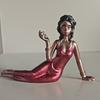 Handcrafted Sculptural Women Aroma Figurine Elegant Lady Figurine Incense Stick Holder Resin Meditating Lady Aromatherapy Statue for Living Room
