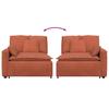 Modular Sofa End Module with Armrest and Cushions Red Orange 100 Cm