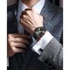 PINDOWS Men's Analog Quartz Watch with Day Date Display Stainless Steel Band Daily Life Water Resistance