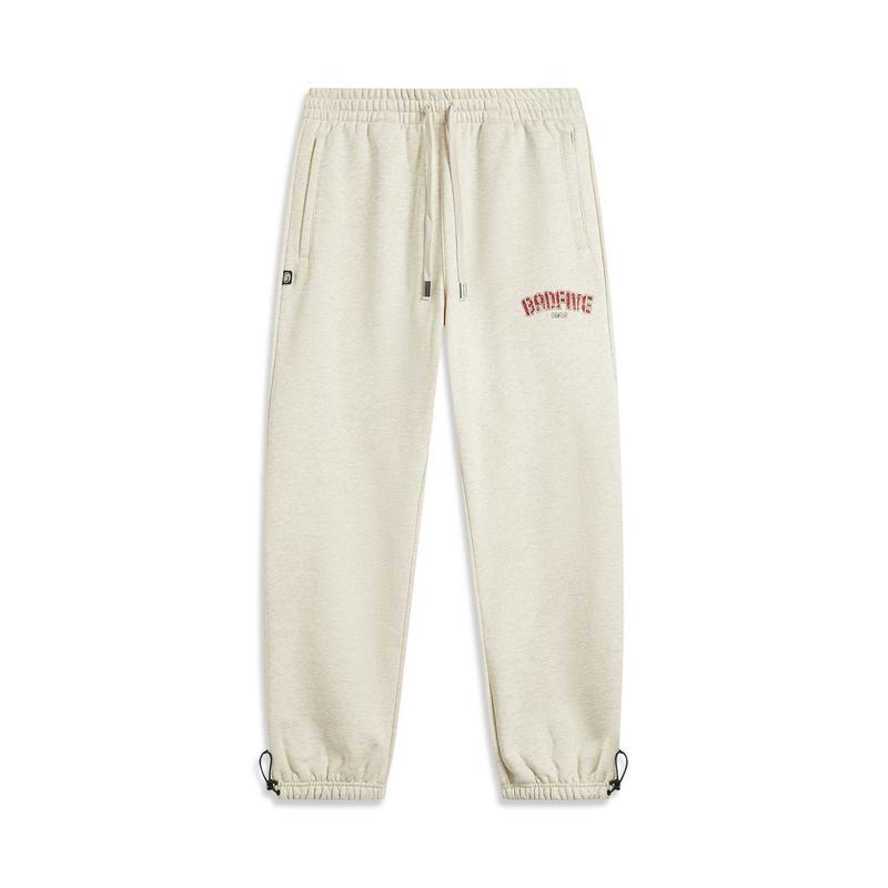 

Li-Ning Sports Lifestyle Series Letter Mid-Waist Drawstring Breathable Versatile Cuffed Knitted Sports Pants Men pants Gray AKLUB37-6 2XL