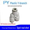 PY Premium Y-Type Plastic Quick Connect 3-Way Reducing Fitting (Sizes: 06, 08)