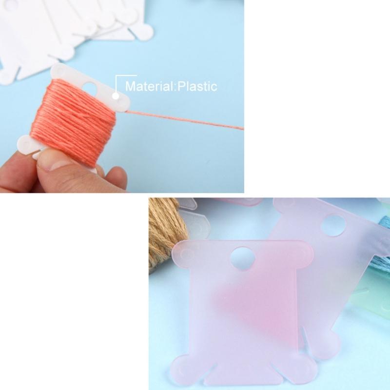 50Pcs Plastic Floss Bobbins Thread Winder, Embroidery Thread Organiser for DIY Embroidery Sewing Thread Storage