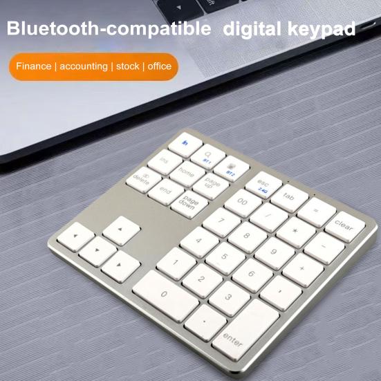 Tastiera numerica wireless compatibile con Bluetooth, 35 tasti, tastiera numerica silenziosa, computer portatile, tastiera numerica desktop, mini tastiera numerica