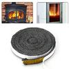 10/12/15MM x 2M Fiberglas-Kamintür-Dichtungsstreifen, selbstklebendes Hochtemperatur-Holzofentür-Ersatz-Flachdichtungsseilband