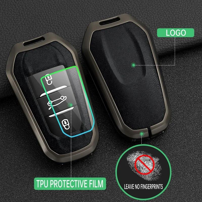 Styling Mouldings Car Key Case For Peugeot 308 508 For Citroen C3/C5 Aircross 2018-2022 For DS 3 DS 5 DS 7 Black Transparent Key