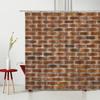 3D Printing Brick Pattern Shower Curtains Set Vintage Stone Brick Wall Polyester Fabric Hanging Curtain Bathroom Curtain Hooks