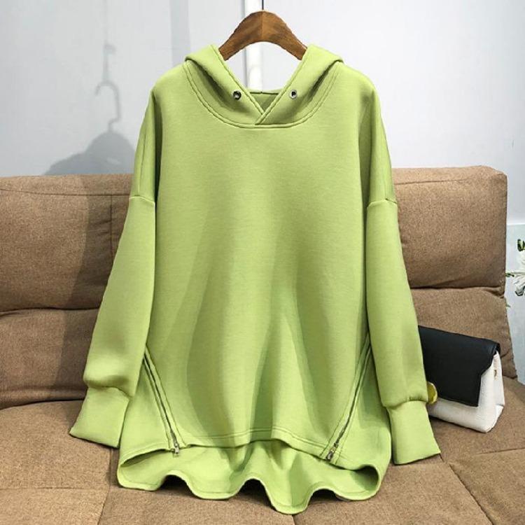 2023 Korean Autumn Women Hooded Zipper Sweatshirt Loose Lightweight Long Sleeve Jacket