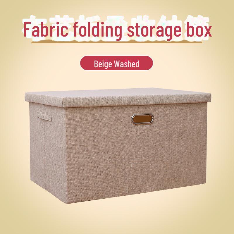 Drawer-Style Folding Storage Basket - Cotton & Linen Fabric