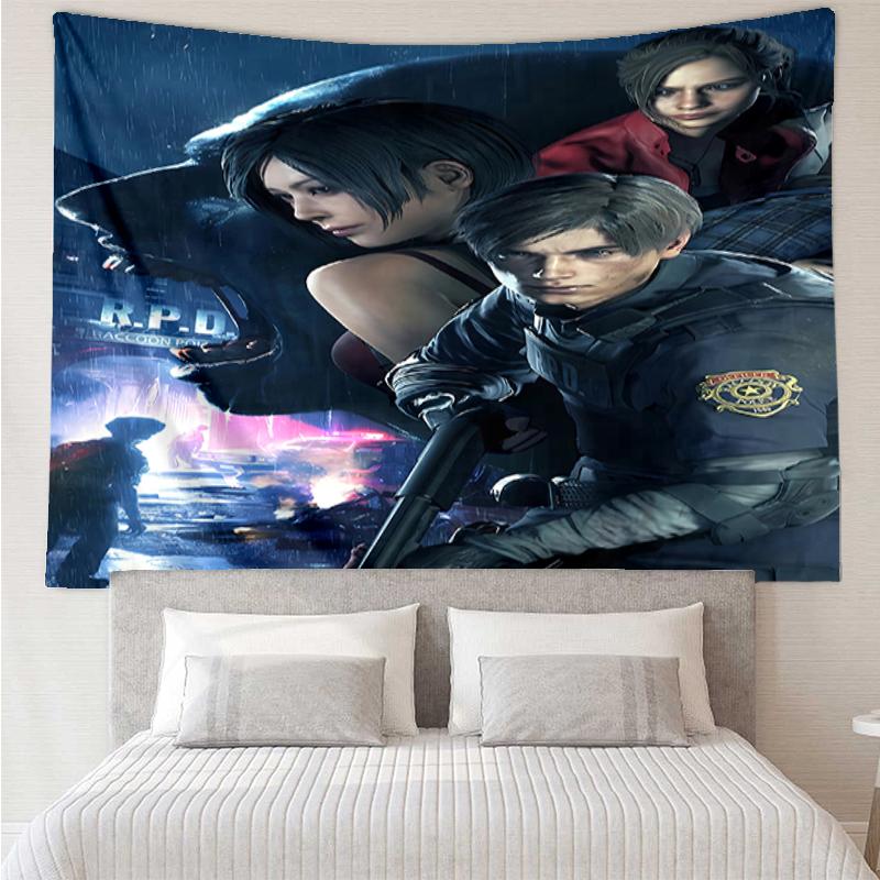Resident-Evil Print Tapestry, Backdrop, Easy Setup, Ideal for Bedroom, Office & Living Room, with Aesthetic Wall Hanging Decor.