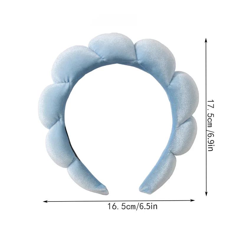 3pcs Sponge Spa Headband with Wristbands for Washing Face Wide Padded Headband Skin Care Makeup Removal Shower for Women Girls