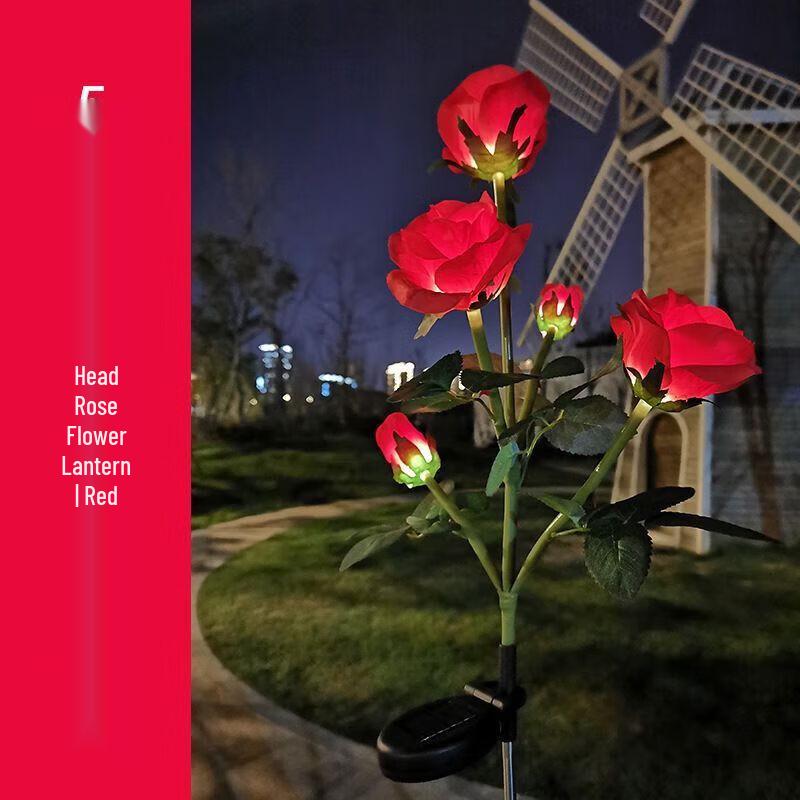 Solar Powered Rose Flower Outdoor Decorative Light