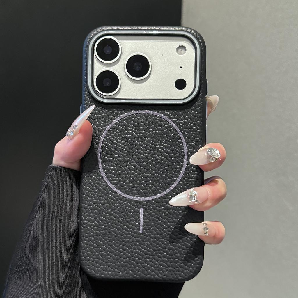 Frosted Leather Texture Magnetic For Magsafe Case For iPhone 17 Air 17E 16 16E 15 14 Plus 13 12 11 Pro Max Luxury TPU Cover