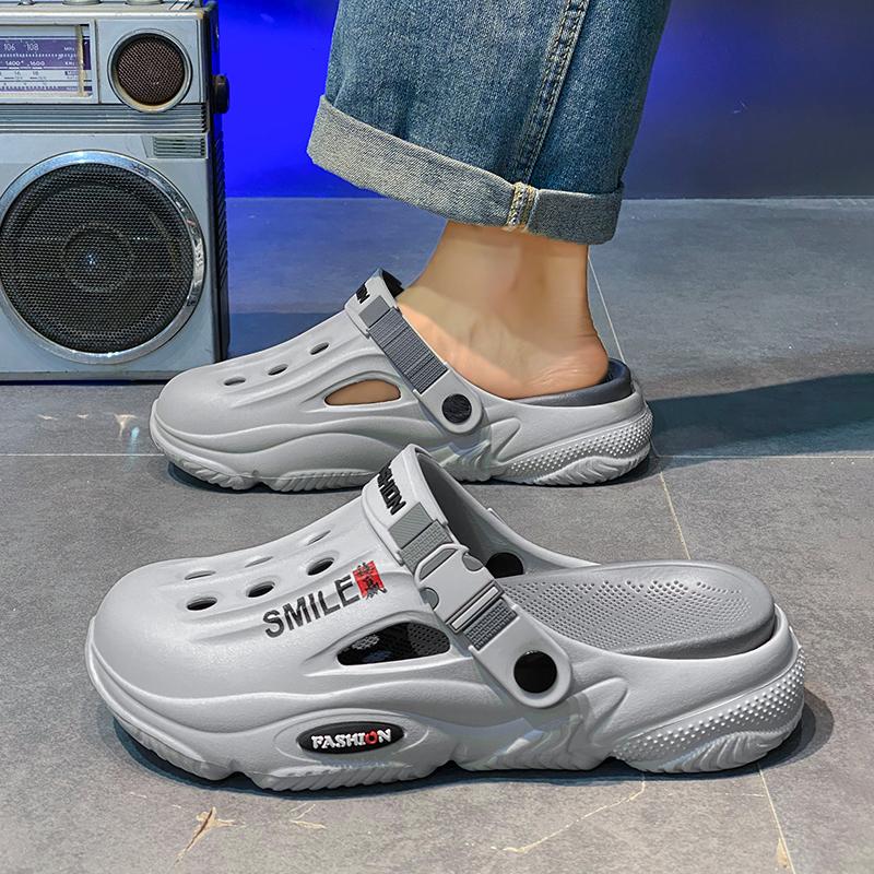 Fashion Mens Summer Beach Sandals Unisex Casual Garden Clogs Outdoor Wide Toe Cross Sandals for Ladies Non Slip House Shower Slippers