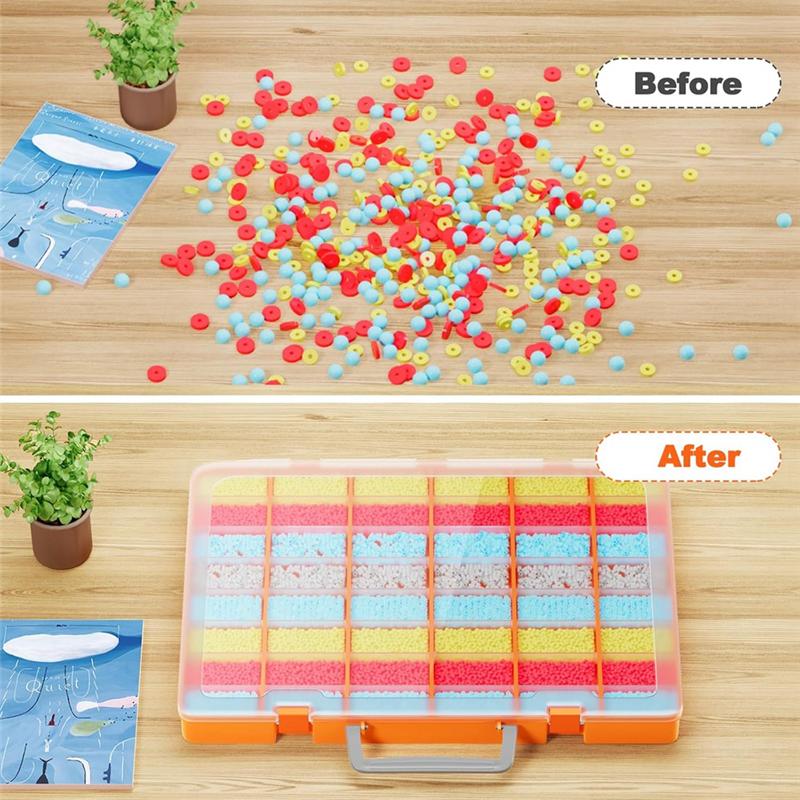 AD23-48 Grids Large Plastic Organizer Box With Adjustable Dividers, Beads Storage Containers Compartment Tackle Box Case