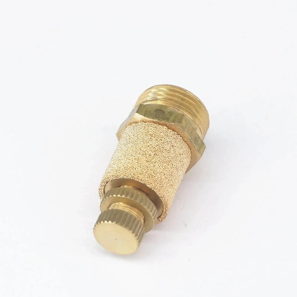 3/8" BSP Male Thread Adjustable Brass Cylinder Pneumatic Breather Silence Muffler fitting For Noise Reducing of Solenoid valve