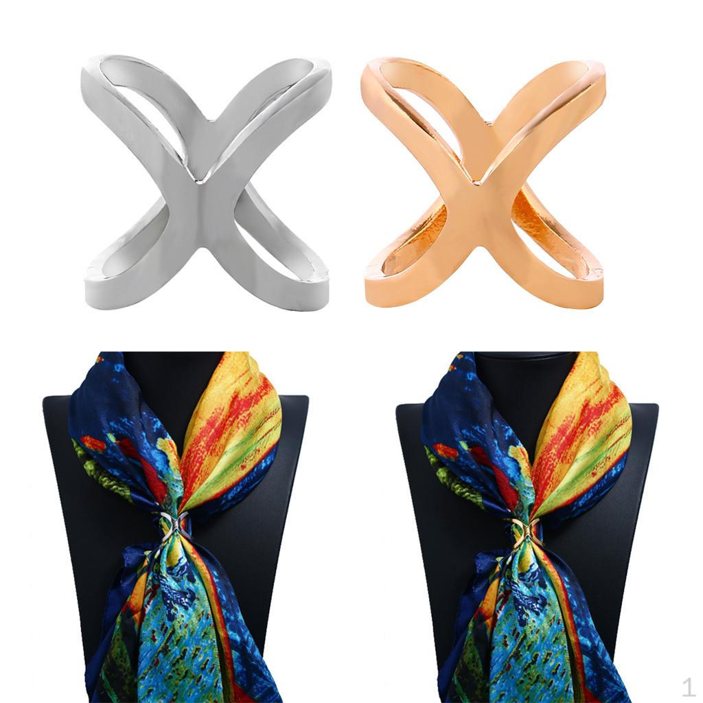 

2 шт. Женские простые кольца Пряжка для шарфа Зажим для шарфа Кольцо Обертка Держатель Зажим Шелковая застежка для
