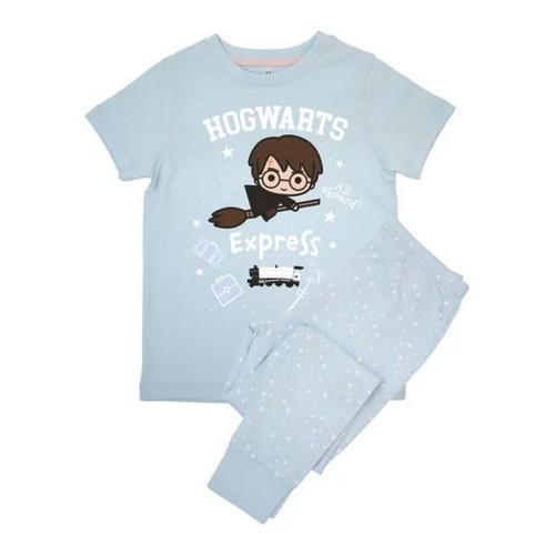 Harry Potter Girls Hogwarts Express Stars Short-Sleeved Long Pyjama Set
