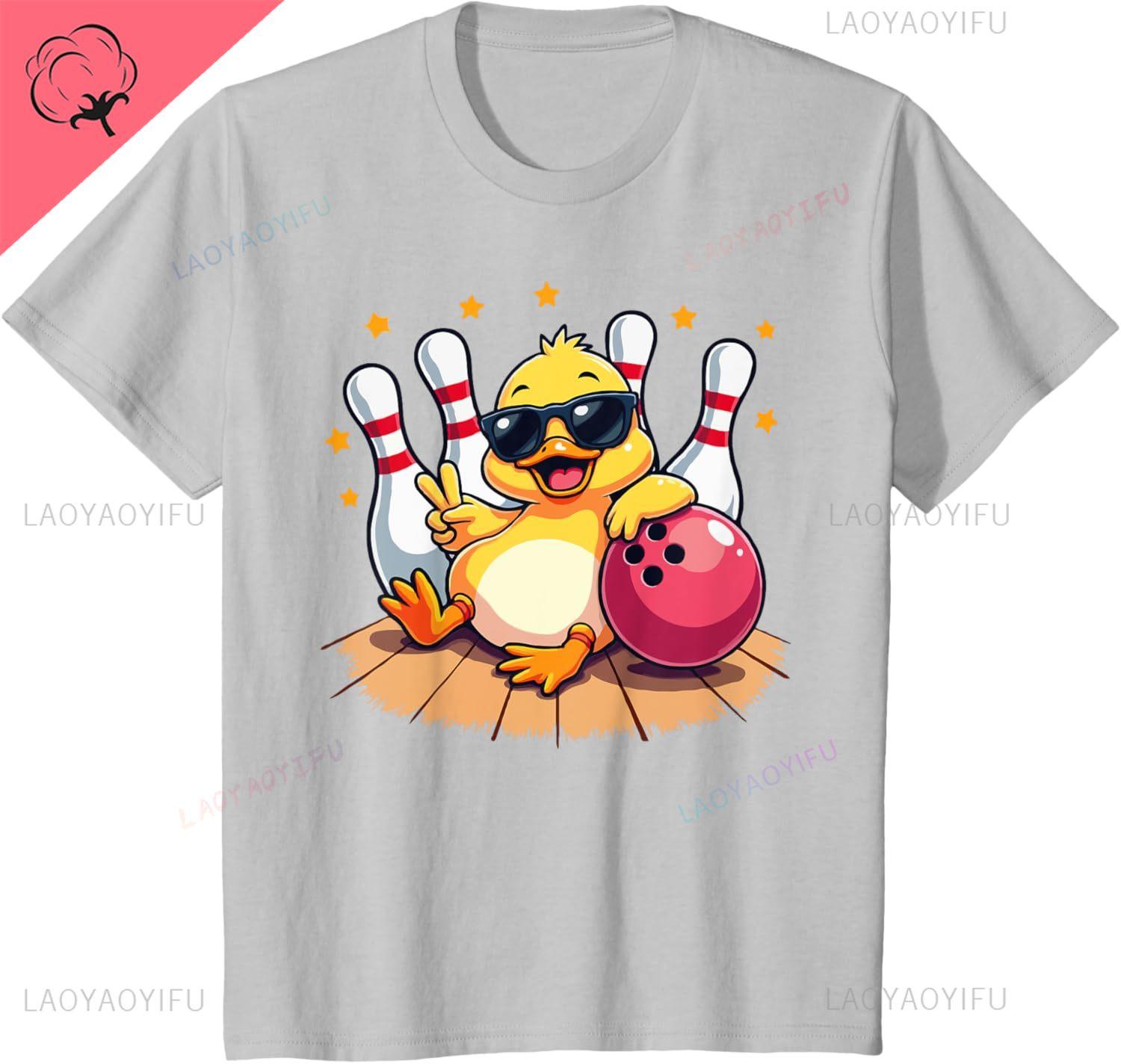 

Funny Cat with Sunglasses Cat Playing Bowling T-Shirt Kawayi Couple Y2k Cotton Unisex Summer Streetwear Tops Ropa Hombre 4XL