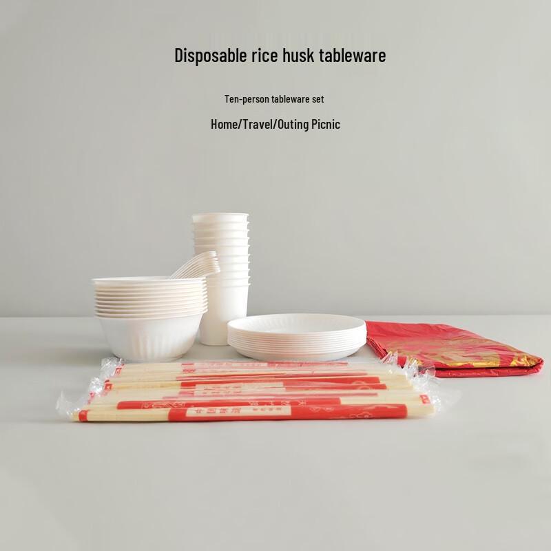 Rice Husk Disposable Tableware Set