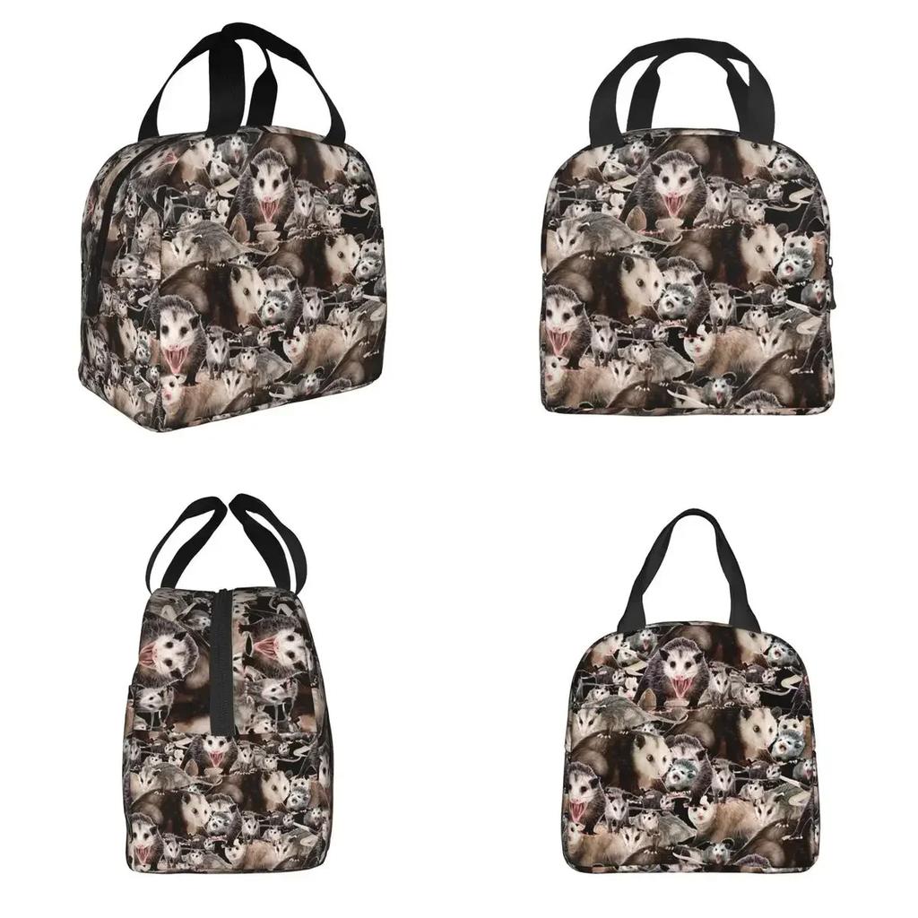 Opossums Opossum Screm Insulated Lunch Bag for Women Kids Portable Food Boxes Thermal Lunch Box Tote