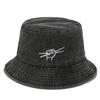 American washed old bucket hat women tide show face small men hip hop drumming gesture embroidery basin hat tide sun hat
