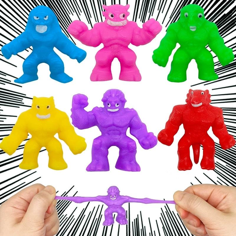 3/5 Stück Kinder Charakter Dehnbares Monster Knetbare Weiche Knete Druckspielzeug Puppe Stressabbau Quetschen Musik Weiche Puppe Geschenk